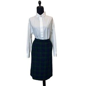 Joan Leslie Vintage Women's 18W Plaid Wool Blend Pleated Midi Lined Skirt